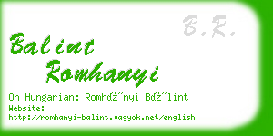 balint romhanyi business card